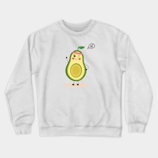 Avocardio, cartoon avocado character, cute avocado, funny food, vegan fun Crewneck Sweatshirt